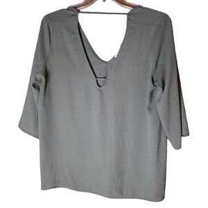 Zienna Outfitters Olive Green Deep V-Neck Blouse • Size 1X
